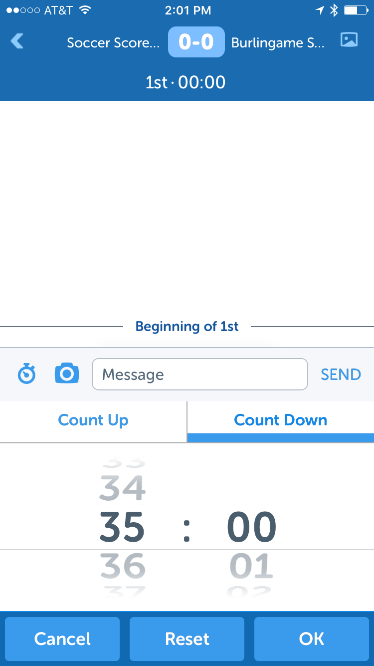 Feature Alert Game Clock and Game Over for TeamSnap Live! TeamSnap