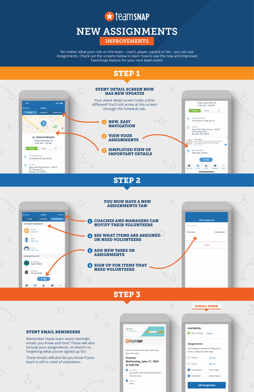 Take Advantage of the Assignments Feature for Team Events TeamSnap