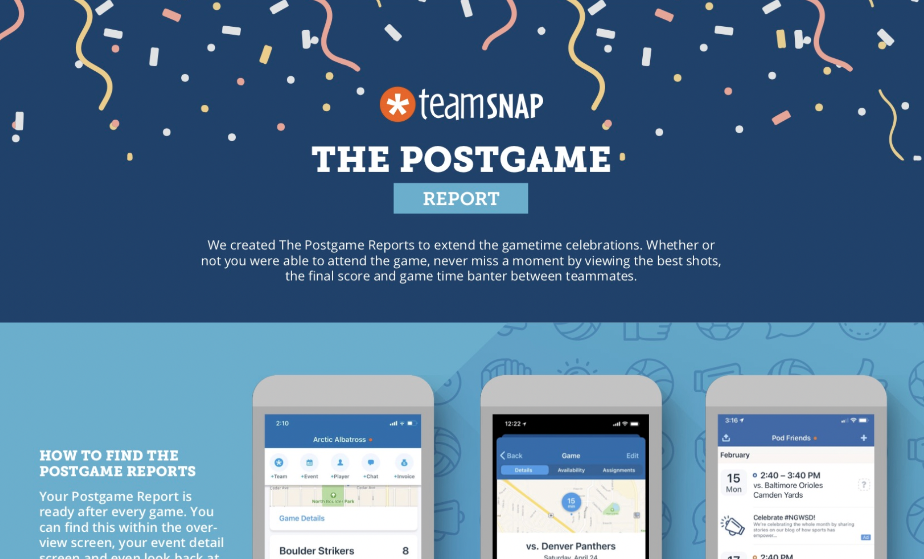 Relive Your Favorite Gameday Moments With the TeamSnap Postgame Report