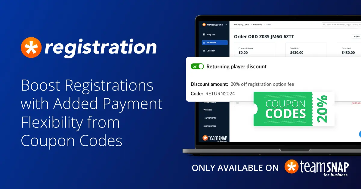 Featured image: Maximizing Registrations with Coupon Codes on TeamSnap for Business