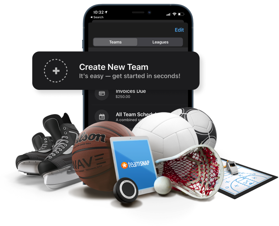 Create a new team with TeamSnap