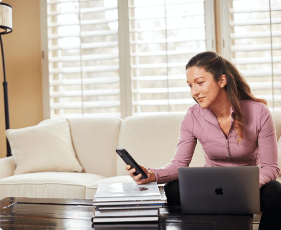 A club and league admin on the couch working