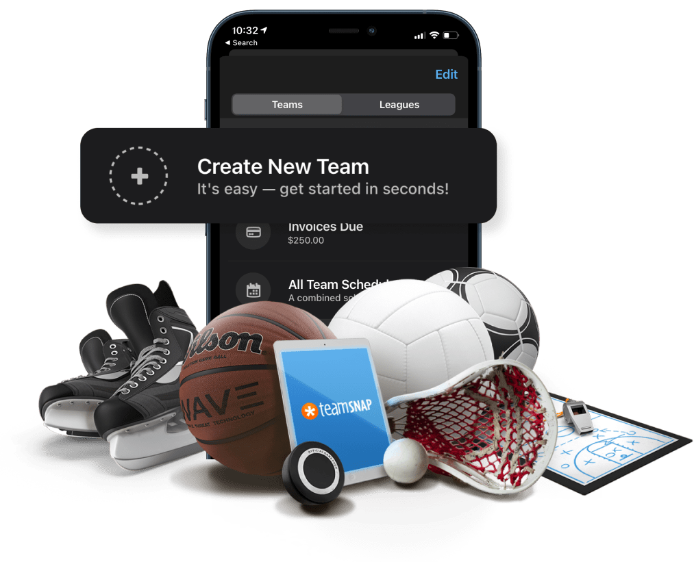 Create a new team on TeamSnap's iOS, Android and Web team management app