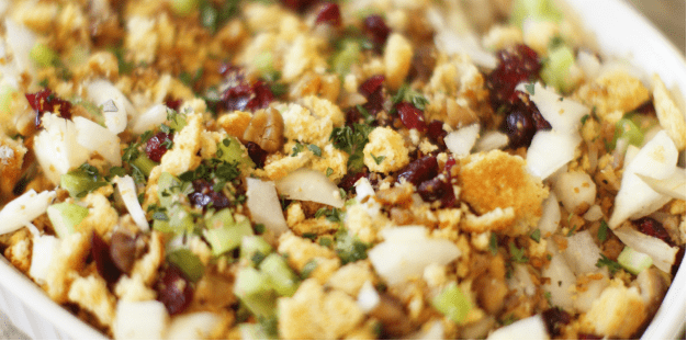 Recipe image: Cranberry, Apple, Sausage Stuffing