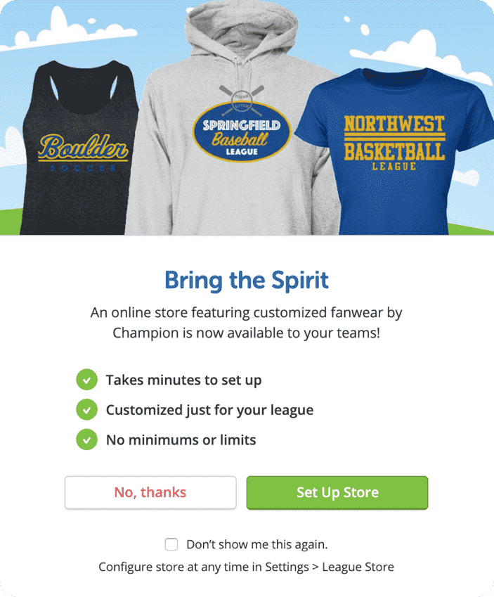 Customize your team clothing with your logo in minutes
